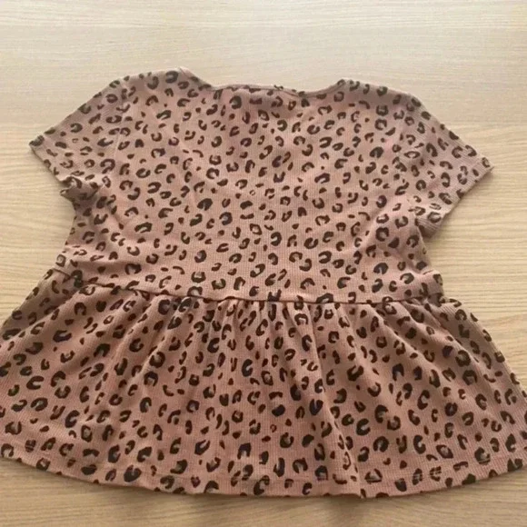 🆕Pink Rose Leopard Print Babydoll Style Top L🆕 - Picture 3 of 7